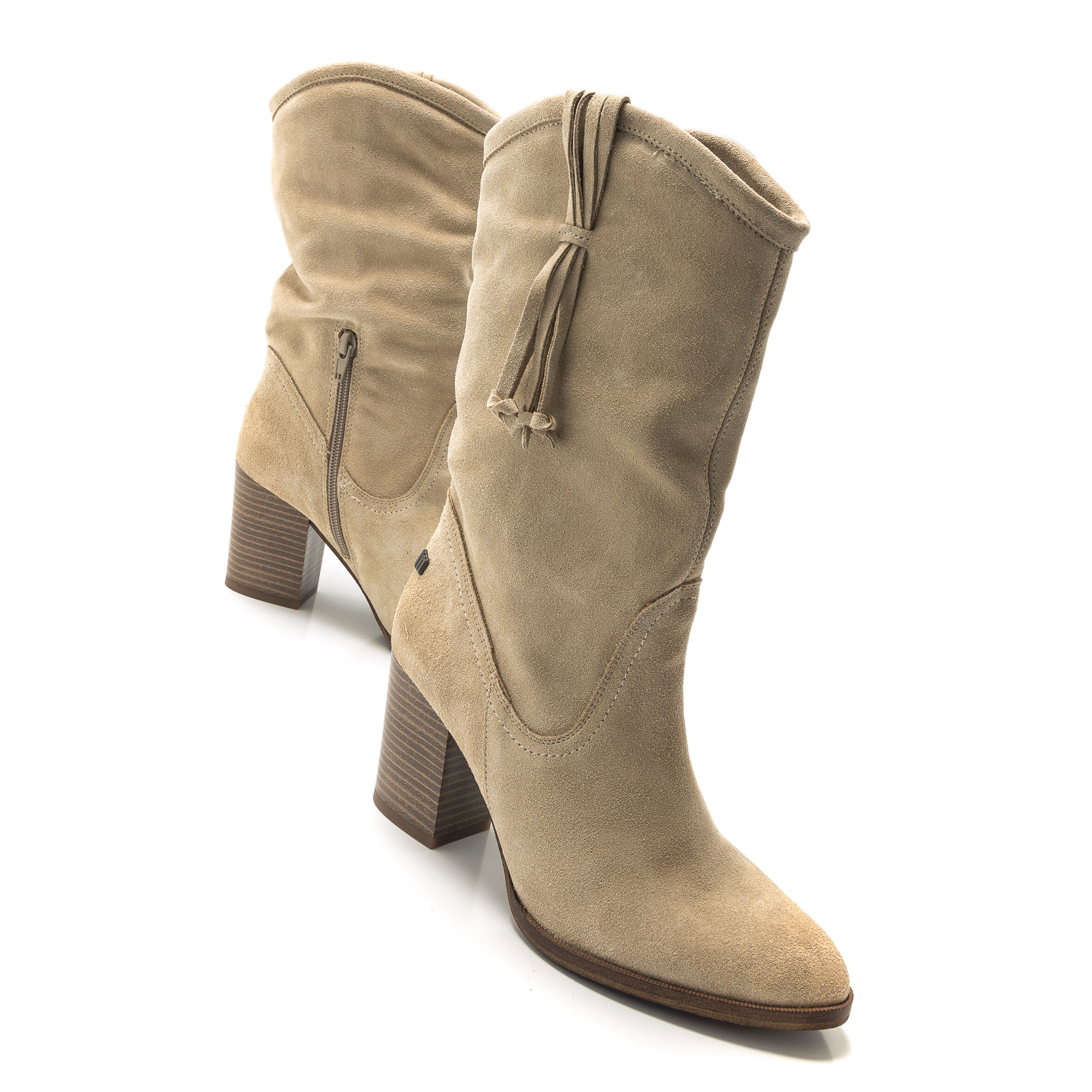Botas beige mujer tacon outlet